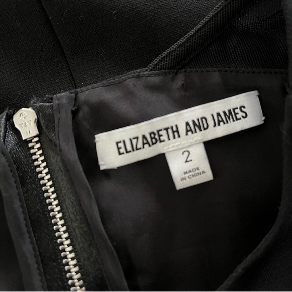 Elizabeth and James Jackie Sleeveless Ponte Mesh-Trim Mini Dress, Black - Picture 11 of 11